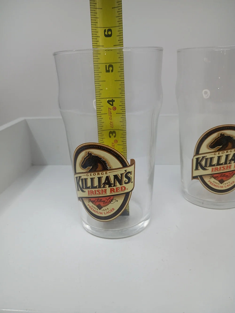 George Killian’s Irish Red Pint Glasses Clear Beer Glassware – Set of 3